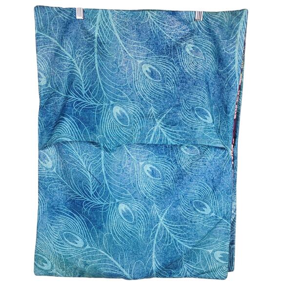 Disney Pillow Shams (2) Peacock Feathers Lightly Quilted Aladdian L 25.5" W 20" - Picture 2 of 4